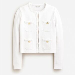 J. Crew White Cardigan Sweater